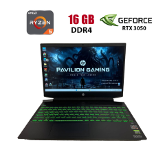 Ігровий ноутбук HP Pavilion Gaming 15-ec2004ua / 15.6" (1920x1080) IPS / AMD Ryzen 5 5600H (6 (12) ядер по 3.3 - 4.2 GHz) / 16 GB DDR4 / 512 GB SSD / nVidia GeForce RTX 3050, 4 GB GDDR6, 128-bit / WebCam