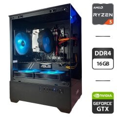 Ігровий ПК Gamdias aura GC9M Tower / AMD Ryzen 5 2600 (6 (12) ядер по 3.4 - 3.9 GHz) / 16 GB DDR4 / 256 GB SSD + 1000 GB HDD / nVidia GeForce GTX 1060, 6 GB GDDR5, 192-bit / 500W
