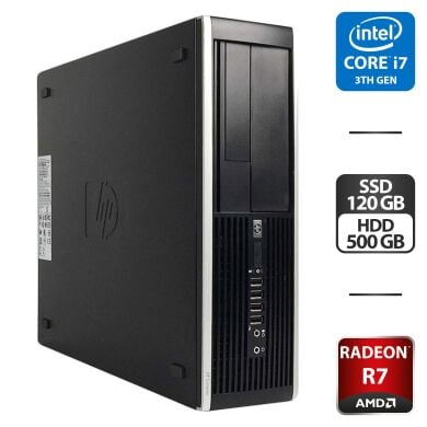 Ігровий ПК HP Compaq Pro 6300 SFF / Intel Core i7-3770 (4 (8) ядра по 3.4 - 3.9 GHz) / 16 GB DDR3 / 120 GB SSD + 500 GB HDD / AMD Radeon R7 250, 2 GB GDDR3, 128-bit + USB Wi-Fi адаптер, перехідник на вибір (DisplayPort-VGA, DVI-VGA, DVI-HDMI)
