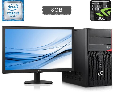 Комплект ПК: Fujitsu Tower / Intel Core i3-6100 (2 (4) ядра по 3.7 GHz) / 8 GB DDR4 / 250 GB SSD / nVidia GeForce GTX 1060, 6 GB GDDR5, 192-bit + Монітор Philips 223V5L / 21.5" (1920x1080) TN / VGA, DVI Комплект ПК: Fujitsu Tower / Intel Core i3-6100 (2 (4) ядра по 3.7 GHz) / 8 GB DDR4 / 250 GB SSD / nVidia GeForce GTX 1060, 6 GB GDDR5, 192-bit + Монітор Philips 223V5L / 21.5" (1920x1080) TN / VGA, DVI