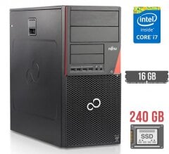 Компьютер Fujitsu Esprimo P720 E85+ Tower / Intel Core i7-4770 (4 (8) ядра по 3.4 - 3.9 GHz) / 16 GB DDR3 / 240 GB SSD / Intel HD Graphics 4600 / 280W / DisplayPort