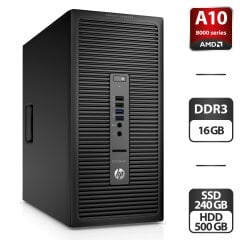 Компьютер HP EliteDesk 705 G1 Tower / AMD Pro A10-8750B (4 ядра по 3.6 - 4.0 GHz) / 16 GB DDR3 / 240 GB SSD + 500 GB HDD / AMD Radeon R7 Graphics
