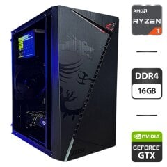 Комп'ютер MSI MAG Shield M301 Tower / AMD Ryzen 3 3200G (4 ядра по 3.6 - 4.0 GHz) / 16 GB DDR4 / 256 GB SSD / nVidia GeForce GTX 1060, 6 GB GDDR5, 192-bit / 500W