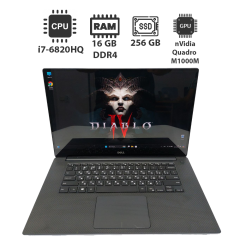 Мобільна робоча станція Dell Precision 5510 / 15.6" (3840x2160) IPS / Intel Core i7-6820HQ (4 (8) ядра по 2.7 - 3.6 GHz) / 16 GB DDR4 / 256 GB SSD / nVidia Quadro M1000M, 2 GB GDDR5, 128-bit / WebCam