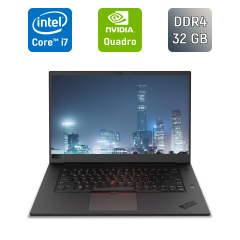 Мобільна робоча станція Lenovo ThinkPad P1 Gen 2 / 15.6" (1920x1080) IPS / Intel Core i7-9850H (6 (12) ядер по 2.6 - 4.6 GHz) / 32 GB DDR4 / 512 GB SSD / nVidia Quadro T1000, 4 GB GDDR6, 128-bit / WebCam / Fingerprint / Windows 10