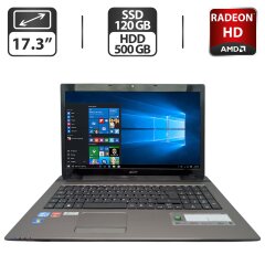 Ноутбук Acer Aspire 7750G / 17.3" (1600x900) TN / Intel Core i5-2450M (2 (4) ядра по 2.5 - 3.1 GHz) / 8 GB DDR3 / 120 GB SSD + 500 GB HDD / AMD Radeon HD 7670M, 1 GB GDDR3, 128-bit / WebCam / DVD-ROM