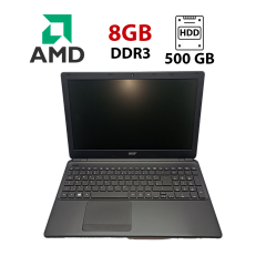 Ноутбук Acer E1-522 / 15.6" (1366x768) TN / AMD A6-5200 (4 ядра по 2.0 GHz) / 8 GB DDR3 / 500 GB HDD / AMD Radeon HD Graphics 8400 / WebCam