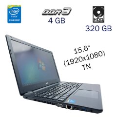 Ноутбук Asher Extensa 2509 / 15.6" (1920x1080) TN / Intel Celeron N2830 (2 ядра по 2.16 - 2.41 GHz) / 4 GB DDR3 / 320 GB HDD / Intel HD Graphics Atom Z3700 / WebCam