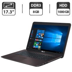 Ноутбук Asus X756UA / 17.3" (1366x768) TN / Intel Core i3-6100U (2 (4) ядра по 2.3 GHz) / 8 GB DDR3 / 1000 GB HDD / Intel HD Graphics 520 / WebCam / VGA