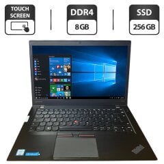Ноутбук Б-клас Lenovo ThinkPad T460s / 14" (1920x1080) IPS Touch / Intel Core i5-6300U (2 (4) ядра по 2.4 - 3.0 GHz) / 8 GB DDR4 / 256 GB SSD / Intel HD Graphics 520 / WebCam