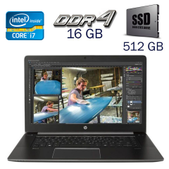 Ноутбук робоча станція Б-клас HP zBook Studio G3 / 15.6" (1920x1080) IPS / Intel Core i7-6820HQ (4 (8) ядра по 2.7 - 3.6 GHz) / 16 GB DDR4 / 512 GB SSD / nVidia Quadro M1000M, 4 GB GDDR5, 128-bit / WebCam / Fingerprint + Бездротова мишка