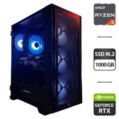 Збірка під замовлення: новий ігровий ПК Montech Air 1000 Premium Black Tower / AMD Ryzen 5 7500F (6 (12) ядер по 3.7 - 5.0 GHz) / 32 GB DDR5 / 1000 GB SSD M.2 / nVidia GeForce RTX 5060 Ti, 16 GB GDDR7, 128-bit / 750W
