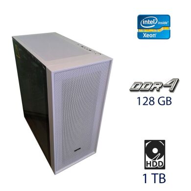 Сервер Mid Vinga Tower / 2x Intel Xeon E5-2699 v4 (18 (36) ядер по 2.2 - 3.6 GHz) / 128 GB DDR4 / 1 TB HDD / 1000W