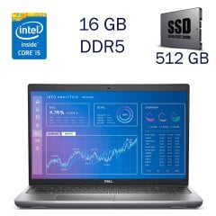 Ультрабук Dell Precision 3571 / 15.6" (1920x1080) IPS / Intel Core i5-12600H (12 (16) ядер по 2.7 - 4.5 GHz) / 16 GB DDR5 / 512 GB SSD / Intel Iris Xe Graphics / WebCam