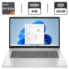 Ультрабук HP 17-cp2025dx / 17.3" (1920x1080) IPS / AMD Ryzen 5 7520U (4 (8) ядер по 2.8 - 4.3 GHz) / 8 GB DDR5 / 256 GB SSD / AMD Radeon 610M Graphics / WebCam