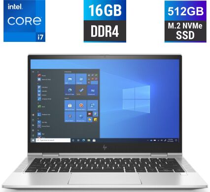 Ультрабук-трансформер HP EliteBook x360 830 G8 / 13.3" (1920x1080) IPS Touch / Intel Core i7-1165G7 (4 (8) ядра по 2.8 - 4.7 GHz) / 16 GB DDR4 / 512 GB SSD M.2 / Intel Iris Xe Graphics / WebCam / HDMI