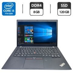 Ультрабук Lenovo ThinkPad T470s / 14" (1920x1080) IPS / Intel Core i5-7200U (2 (4) ядра по 2.5 - 3.1 GHz) / 8 GB DDR4 / 120 GB SSD / Intel HD Graphics 620 / WebCam