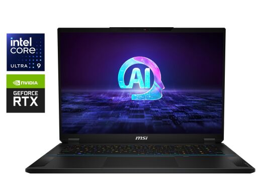 Игровой ноутбук Б-класс MSI Stealth 18 AI Studio A1VHG / 18" (3840x2400) IPS / Intel Core Ultra 9 185H (16 (22) ядер по 1.8 - 5.1 GHz) / 32 GB DDR5 / 1000 GB SSD / nVidia GeForce RTX 4080, 12 GB GDDR6, 192-bit / WebCam Игровой ноутбук Б-класс MSI Stealth 18 AI Studio A1VHG / 18" (3840x2400) IPS / Intel Core Ultra 9 185H (16 (22) ядер по 1.8 - 5.1 GHz) / 32 GB DDR5 / 1000 GB SSD / nVidia GeForce RTX 4080, 12 GB GDDR6, 192-bit / WebCam