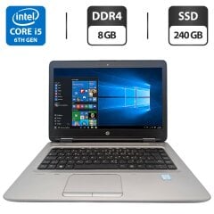 Ноутбук HP ProBook 640 G2 / 14" (1366x768) TN / Intel Core i5-6200U (2 (4) ядра по 2.3 - 2.8 GHz) / 8 GB DDR4 / 240 GB SSD / Intel HD Graphics 520 / WebCam