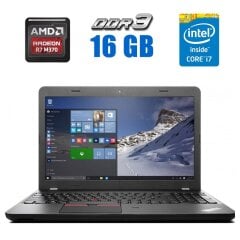 Ігровий ноутбук Lenovo ThinkPad E560 / 15.6" (1920x1080) IPS / Intel Core i7-6500U (2 (4) ядра по 2.5 - 3.1 GHz) / 16 GB DDR3 / 512 GB SSD / AMD Radeon R7 M370, 2 GB GDDR5, 128-bit / WebCam / Win 10 Pro