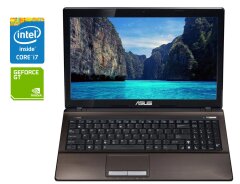 Ноутбук Asus K53SV / 15.6" (1366x768) TN / Intel Core i7-2630QM (4 (8) ядра по 2.0 - 2.9 GHz) / 8 GB DDR3 / 240 GB SSD / nVidia GeForce GT 540M, 1 GB DDR3, 128-bit / WebCam / DVD-ROM / Win 10 Pro