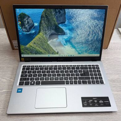 Ноутбук Acer Aspire 1 A115-32 / 15.6" (1920x1080) IPS / Intel Celeron N4500 (2 ядра по 1.1 - 2.8 GHz) / 8 GB DDR4 / 128 GB SSD / Intel UHD Graphics / WebCam / Коробка