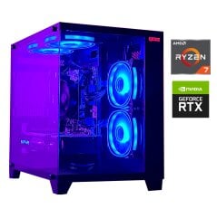 Игровой ПК GAMING PC Tower / AMD Ryzen 7 7700 (8 (16) ядер по 3.8 - 5.3 GHz) / 32 GB DDR5 / 1000 GB SSD / nVidia GeForce RTX 5070, 12 GB GDDR7, 192-bit / 750W
