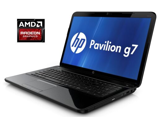 Ноутбук HP Pavilion G7 / 17.3" (1600x900) TN / AMD Phenom II X2 N660 (2 ядра по 3.0 GHz) / 4 GB DDR3 / 128 GB SSD / AMD Radeon HD 7400M, 1 GB GDDR3, 64-bit / WebCam / Win 10 Pro / АКБ не держит