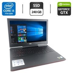 Игровой ноутбук Dell Inspiron 15 7000 Gaming / 15.6" (1920x1080) IPS / Intel Core i5-7300HQ (4 ядра по 2.5 - 3.5 GHz) / 16 GB DDR4 / 240 GB SSD / nVidia GeForce GTX 1050 Ti, 4 GB GDDR5, 128-bit / WebCam