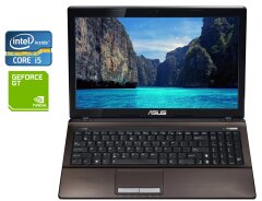 Ноутбук Asus K53SV / 15.6" (1366x768) TN / Intel Core i5-2410M (2 (4) ядра по 2.3 - 2.9 GHz) / 8 GB DDR3 / 240 GB SSD / nVidia GeForce GT 540M, 2 GB DDR3, 128-bit / WebCam / DVD-ROM / Win 10 Pro
