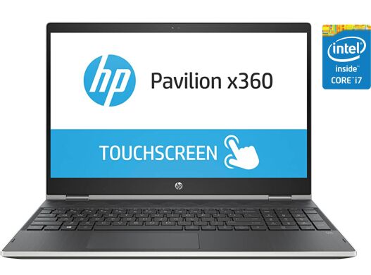 Ноутбук-трансформер Б-клас HP Pavilion x360 15-cr0052od / 15.6" (1920x1080) IPS Touch / Intel Core i7-8550U (4 (8) ядра по 1.8 - 4.0 GHz) / 8 GB DDR4 / 256 GB SSD / Intel UHD Graphics 620 / WebCam / Win 10 Home