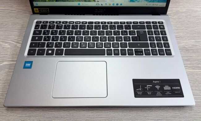 Ноутбук Acer Aspire 1 A115-32 / 15.6" (1920x1080) IPS / Intel Celeron N4500 (2 ядра по 1.1 - 2.8 GHz) / 8 GB DDR4 / 128 GB SSD / Intel UHD Graphics / WebCam / Коробка