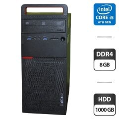 Комп'ютер Lenovo ThinkCentre M700 Tower / Intel Core i5-6400 (4 ядра по 3.7 - 3.3 GHz) / 8 GB DDR4 / 1000 GB HDD / Intel HD Graphics 530 / DVD-ROM