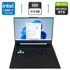 Игровой ноутбук Asus TUF Gaming F15 FX517Z / 15.6" (1920x1080) IPS / Intel Core i7-12650H (10 (16) ядер по 3.5 - 4.7 GHz) / 16 GB DDR5 / 512 GB SSD / nVidia GeForce RTX 3070, 8 GB GDDR6, 256-bit / WebCam
