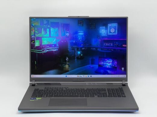 Ігровий ноутбук Б-клас Asus ROG Strix G18 G814JZ-G18 / 18" (2560x1600) IPS / Intel Core i9-13980HX (24 (32) ядра по 2.2 - 5.5 GHz) / 32 GB DDR5 / 2048 GB SSD NVMe / nVidia GeForce RTX 4080, 12 GB GDDR6, 192-bit / WebCam