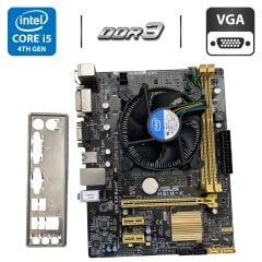 Комплект: материнська плата Asus H81M-K / Intel Core i5-4570 (4 ядра по 3.2 - 3.6 GHz) / Intel HD Graphics 4600 / Socket LGA1150 / Кулер BOX