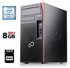 Компьютер Б-класс Fujitsu Esprimo P757/E90+ Tower / Intel Core i5-6500 (4 ядра по 3.2 - 3.6 GHz) / 8 GB DDR4 / 240 GB SSD / Intel HD Graphics 530 / 280W / DisplayPort / DVI
