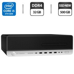 Комп'ютер HP EliteDesk 800 G3 SFF / Intel Core i5-6500 (4 ядра по 3.2 - 3.6 GHz) / 32 GB DDR4 / 500 GB SSD NEW / Intel HD Graphics 530 / DisplayPort