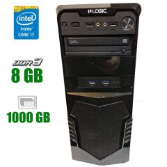 Компьютер Logic Tower / Intel Core i7-3770 (4 (8)  ядра по 3.4 - 3.9 GHz) / 8 GB DDR3 / 1000 GB HDD / Intel HD Graphics 4000 / 600W 