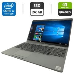 Мобильная рабочая станция Dell Precision 3551 / 15.6" (1920x1080) IPS / Intel Core i7-10750H (6 (12) ядер по 2.6 - 5.0 GHz) / 16 GB DDR4 / 240 GB SSD / nVidia Quadro P620, 4 GB GDDR5, 128-bit / WebCam