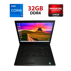 Мобільна робоча станція Dell Precision 7730 / 17.3" (3840x2160) IPS / Intel Core i7-8750H (6 (12) ядра по 2.2 - 4.1 GHz) / 32 GB DDR4 / 512 GB SSD / AMD Radeon Pro WX 7100, 8 GB GDDR5, 256-bit / WebCam / HDMI