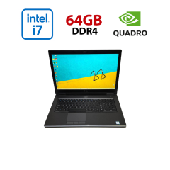 Мобильная рабочая станция Dell Precision 7740 / 17.3" (1920x1080) IPS / Intel Core i7-9750H (6 (12) ядер по 2.6 - 4.5 GHz) / 64 GB DDR4 / 1000 GB SSD / nVidia Quadro RTX 4000, 8 GB GDDR6, 256-bit / HDMI / WebCam