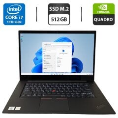 Мобільна робоча станція Lenovo ThinkPad P1 Gen 3 / 15.6" (3840x2160) OLED / Intel Core i7-10875H (8 (16) ядер по 2.3 - 5.1 GHz) / 16 GB DDR4 / 512 GB SSD M.2/ nVidia Quadro T1000, 4 GB GDDR5, 128-bit / WebCam / Fingerprint