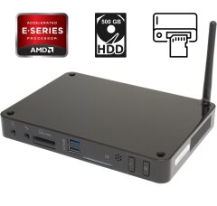 Неттоп Foxconn nT-A3500 USFF / AMD E-350 (2 ядра по 1.6 GHz) / 4 GB DDR3 / 500 GB HDD / AMD Radeon HD 6310 / Wi-Fi / DVI / HDMI / Блок живлення в комплекті
