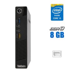 Неттоп Lenovo ThinkCentre M73 USFF / Intel Core i5-4570T (2 (4) ядра по 2.9 - 3.6 GHz) / 8 GB DDR3 / 256 GB SSD / Intel HD Graphics 4600 / WiFi