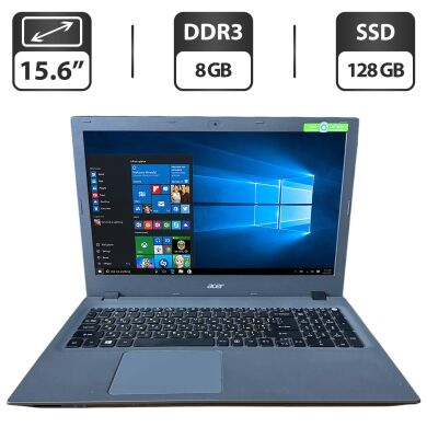 Ноутбук Acer Aspire E5-573 / 15.6" (1366x768) TN / Intel Core i3-5005U (2 (4) ядра по 2.0 GHz) / 8 GB DDR3 / 128 GB SSD / Intel HD Graphics 5500 / WebCam / DVD-ROM Ноутбук Acer Aspire E5-573 / 15.6" (1366x768) TN / Intel Core i3-5005U (2 (4) ядра по 2.0 GHz) / 8 GB DDR3 / 128 GB SSD / Intel HD Graphics 5500 / WebCam / DVD-ROM