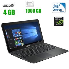 Ноутбук Asus X555S / 15.6" (1366x768) TN / Intel Celeron N3150 (4 ядра по 1.6 - 2.08 GHz) / 4 GB DDR3 / 1000 GB HDD / nVidia GeForce 920M, 2 GB DDR3, 64-bit / HDMI 