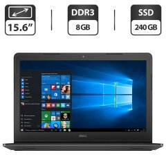 Ноутбук Б-класс Dell Latitude 3550 / 15.6" (1366x768) TN / Intel Core i5-5200U (2 (4) ядра по 2.2 - 2.7 GHz) / 8 GB DDR3 / 240 GB SSD / Intel HD Graphics 5500 / WebCam / HDMI