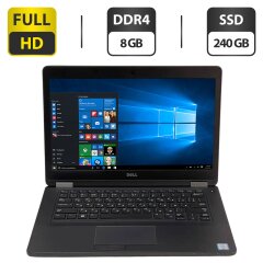 Ноутбук Б-клас Dell Latitude E5470 / 14" (1920x1080) IPS / Intel Core i5-6200U (2 (4) ядра по 2.3 - 2.8 GHz) / 8 GB DDR4 / 240 GB SSD / Intel HD Graphics 520 / WebCam / Windows 10 Pro