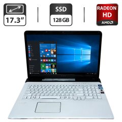 Ноутбук Б-класс Sony SVE171A11M / 17.3" (1600x900) TN / Intel Core i3-2370M (2 (4) ядра по 2.4 GHz) / 8 GB DDR3 / 128 GB SSD / AMD Radeon HD 7610M, 1 GB GDDR3, 128-bit / WebCam / DVD-ROM